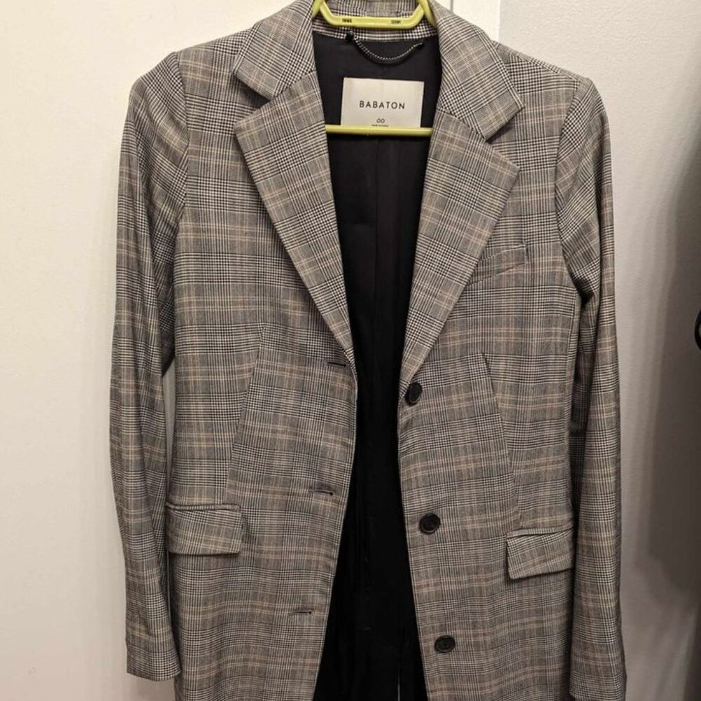 Babaton Plaid Long Blazer Jacket/Coat Blazer - Size 00